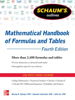 cover image of Schaum's Outline of Mathematical Handbook of Formulas and Tables